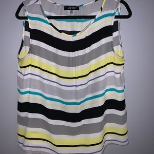 Nine West L stripe silk blouse